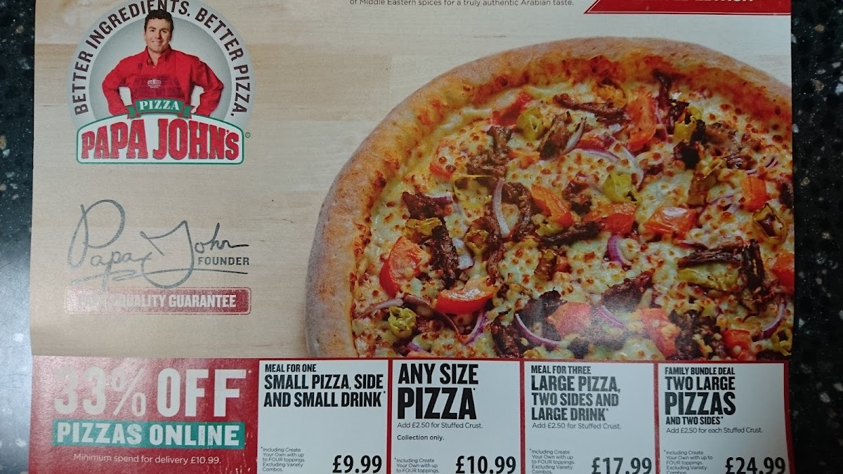 Menu - Papa Johns Pizza photo 1